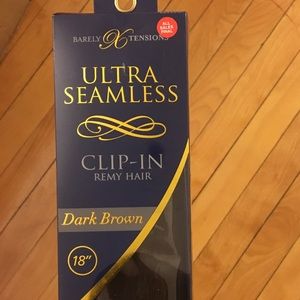 Clip-in hair extensions, dark brown, 18 inches